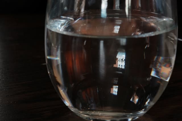 Water glass, street photograph, london